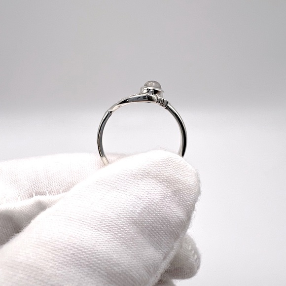Genuine Rainbow Moonstone .825 Sterling Silver Filigree Crescent Moon & Sun Ring - Picture 10 of 17